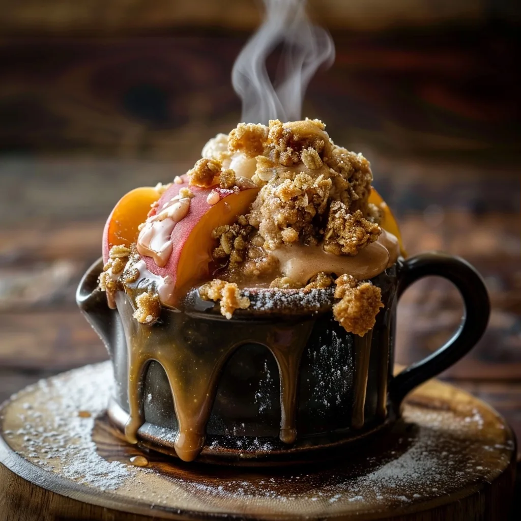 Healthy Peach Crisp Mug Cake | Fresh Fruit Dessert | 5-Minute 4 Healthy Peach Crisp Mug Cake | Fresh Fruit Dessert | 5-Minute