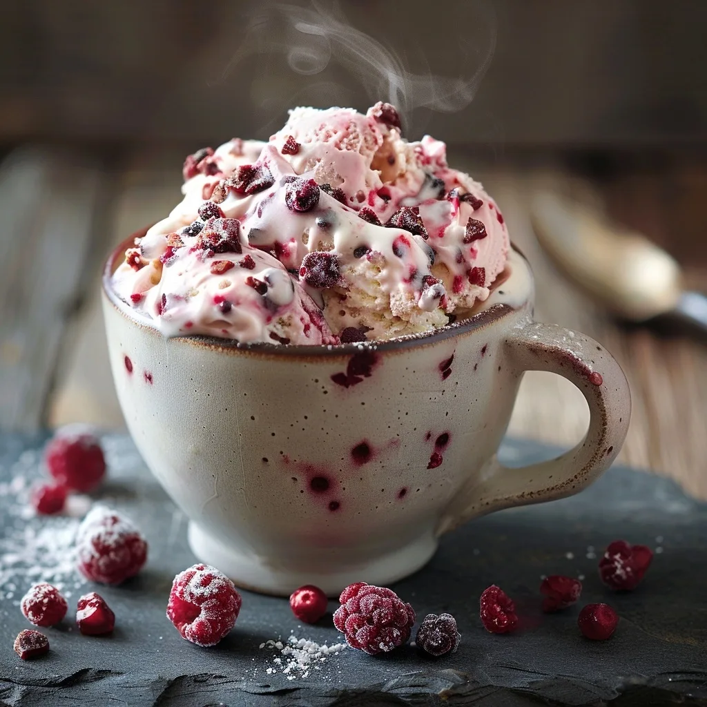 Healthy Frozen Yogurt Bark Mug: Refreshing Summer Single Serving