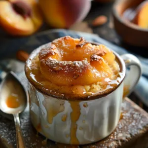 Healthy Peach Almond Mug Cake | Fresh Summer Treat | Easy