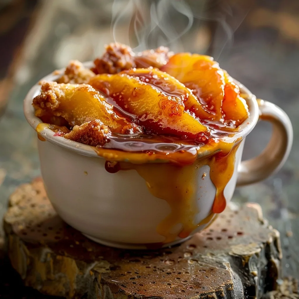 Single-Serving Microwave Peach Cobbler in a Mug