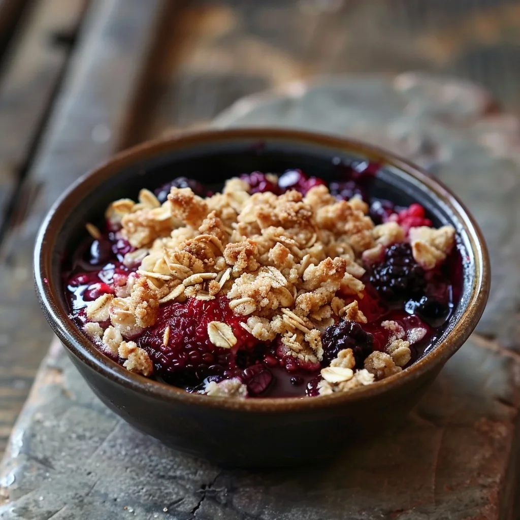 Healthy Single-Serving Berry Crisp with Oat Topping