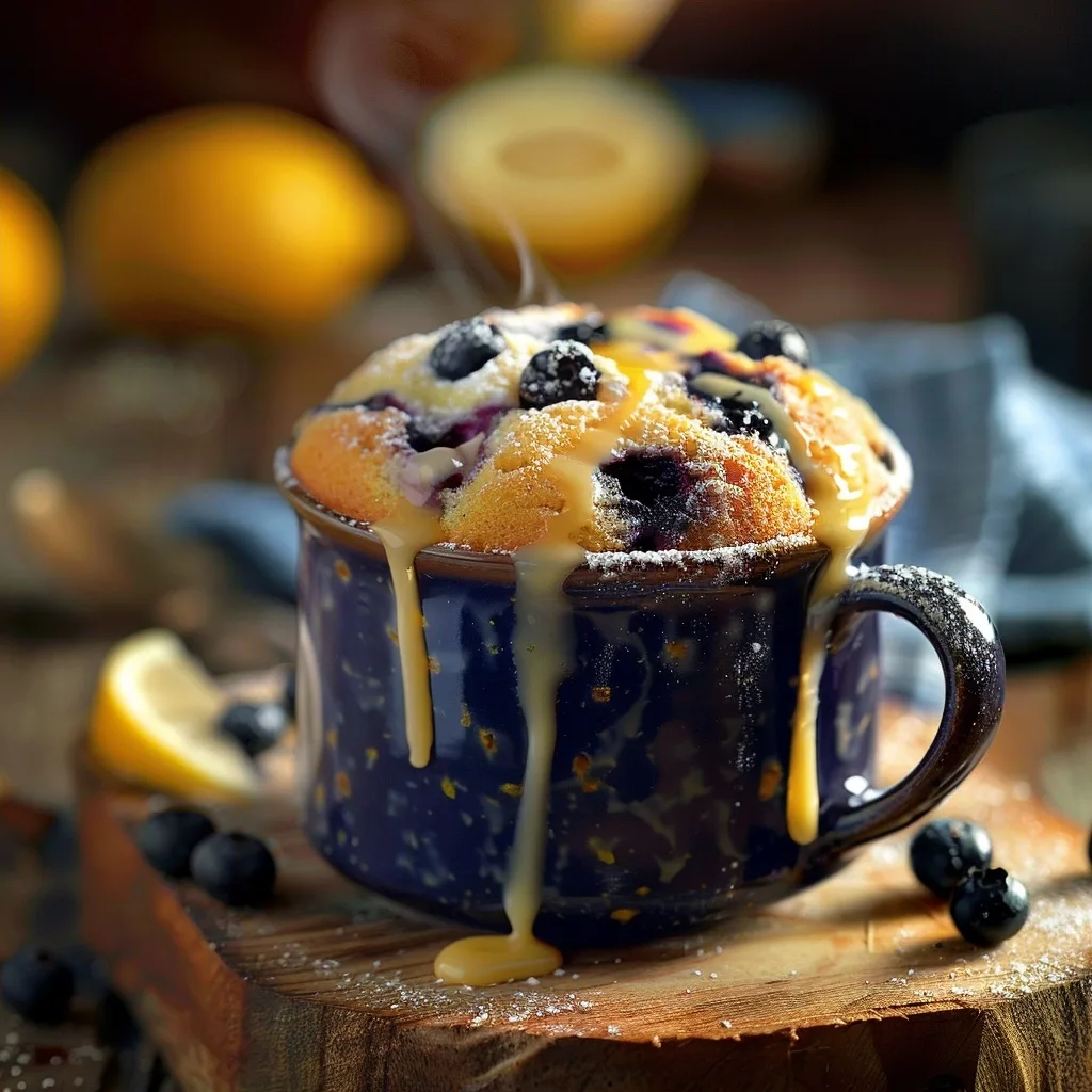 Single-Serving Lemon Blueberry Mug Cake