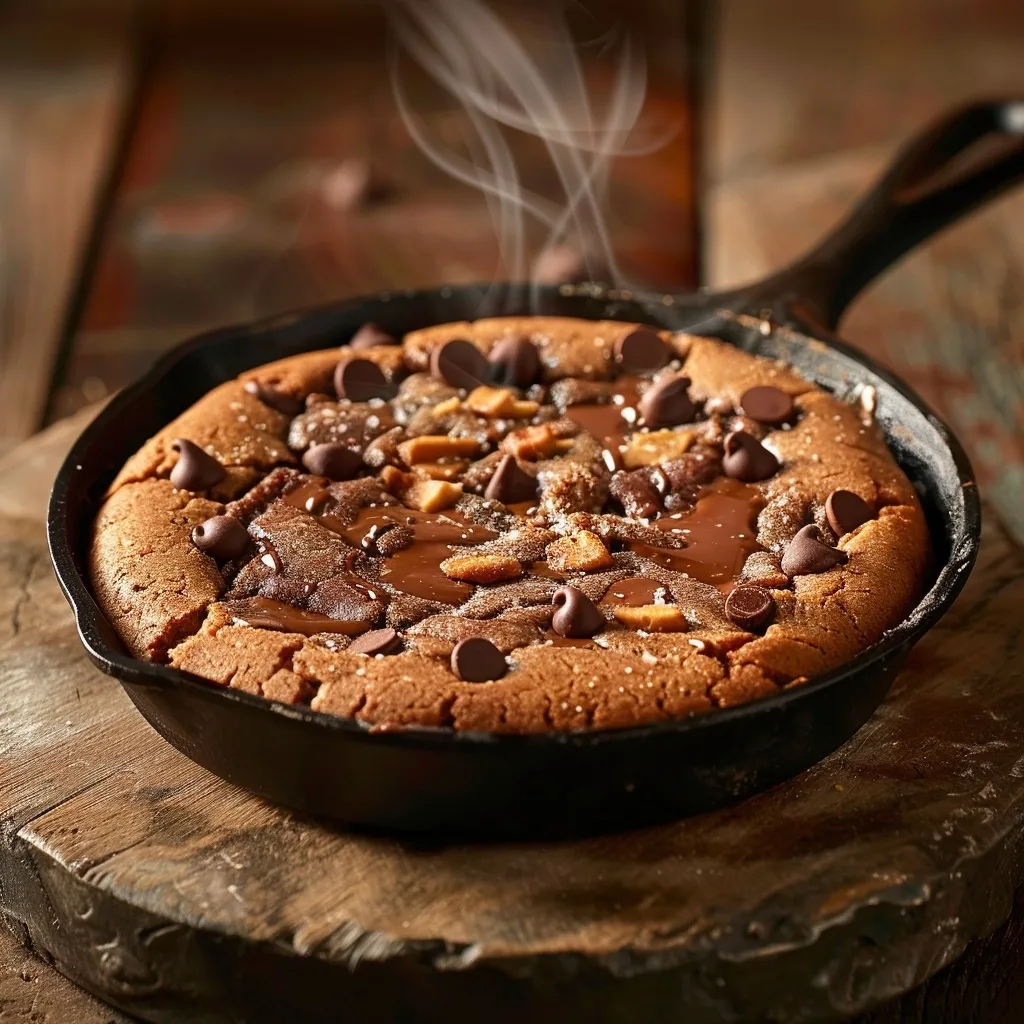 Healthy Single-Serving Chocolate Chip Cookie Skillet