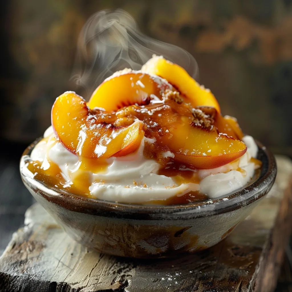 Healthy Peaches and Cream No-Bake Dessert Cup for One
