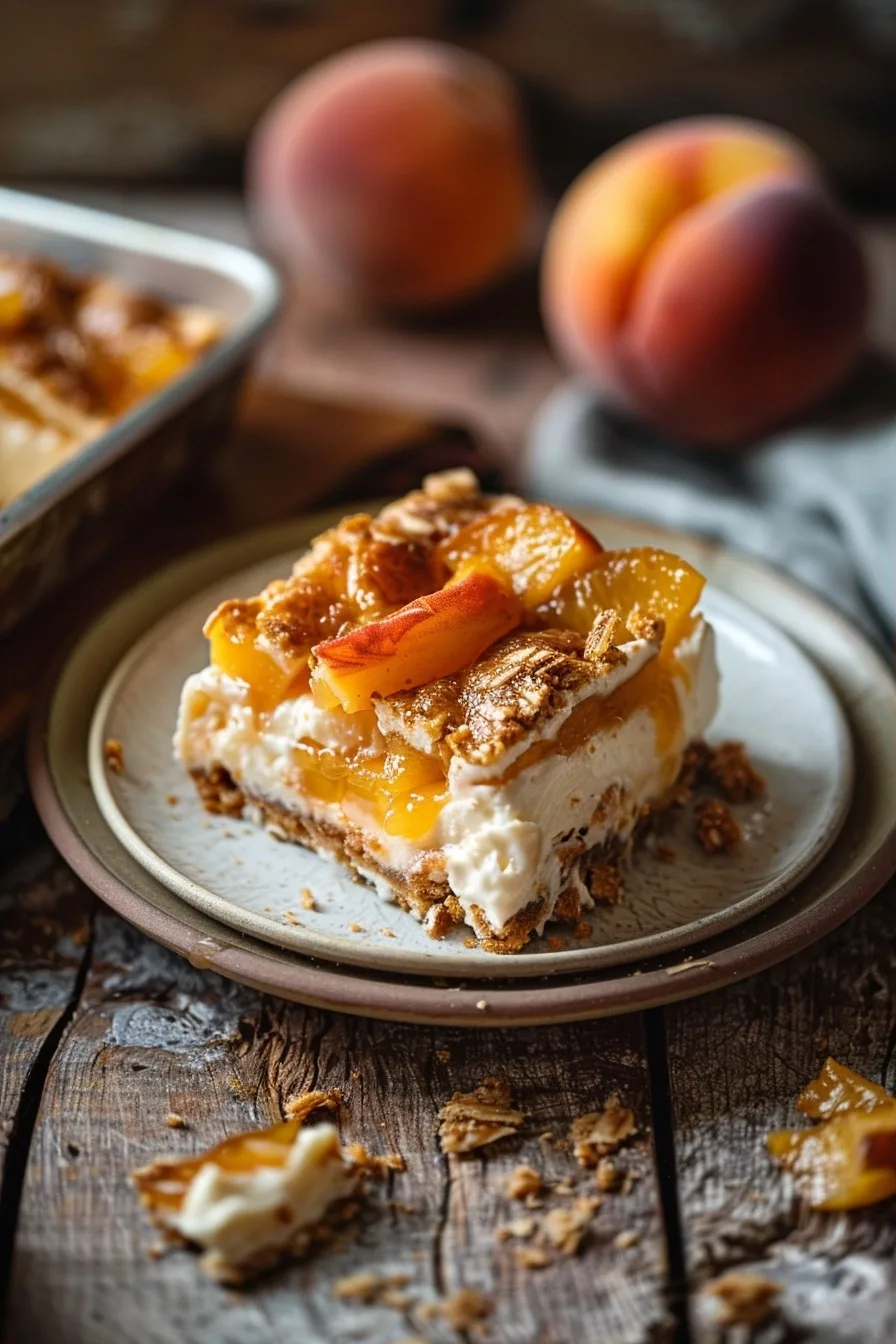 Guilt Free Peach Cobbler Cheesecake Bar for One 1 image 1784827884792