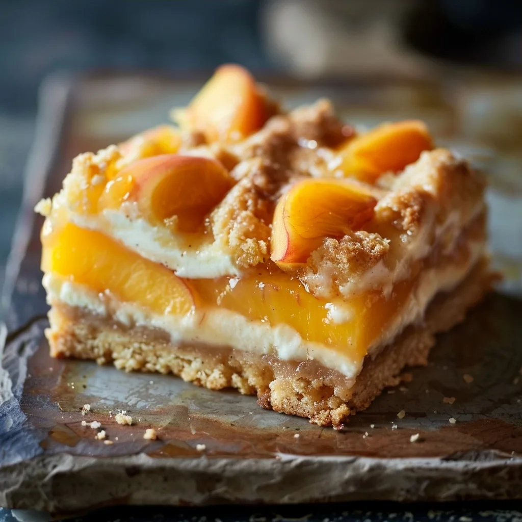 Guilt Free Peach Cobbler Cheesecake Bar for One