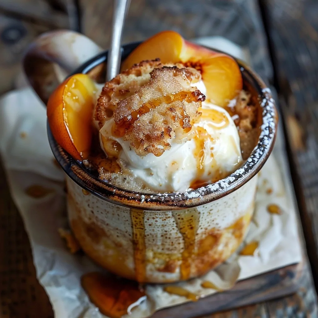 Soft Peach Cookie Mug Cake (Aesthetic Bite of Summer)