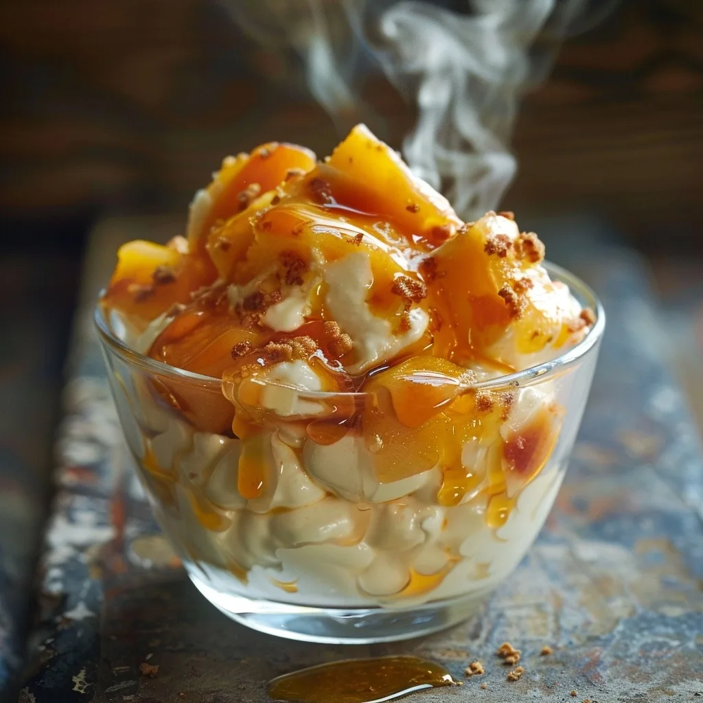 Healthy Single Serve Peach Fluff Pudding Cup