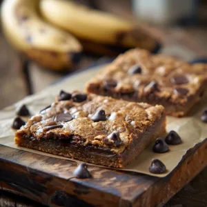 Low Calorie Chocolate Chip Banana Bars Single Portion Squares